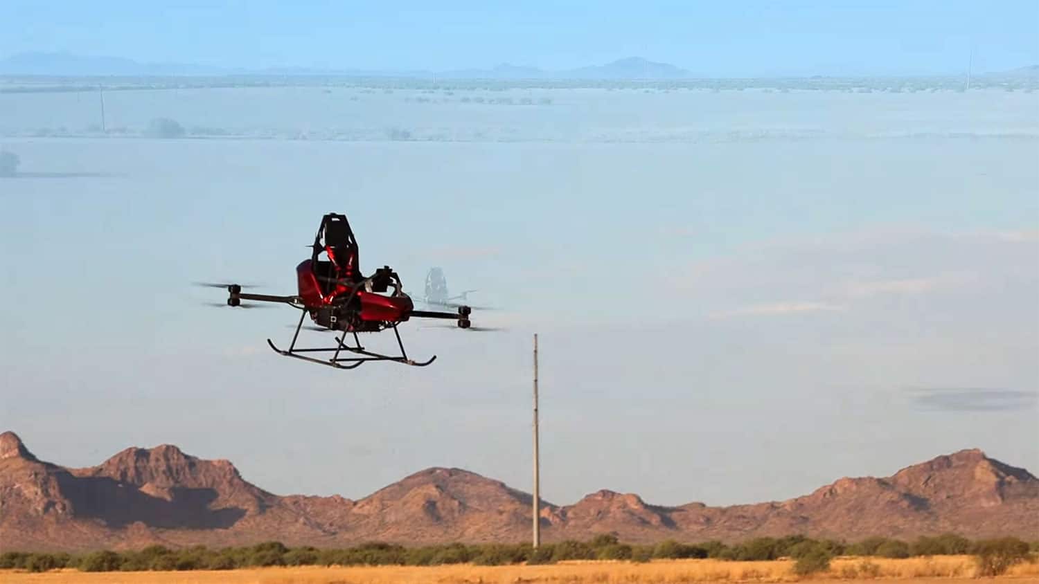 DRAGON ultralight eVTOL desert flight test.
