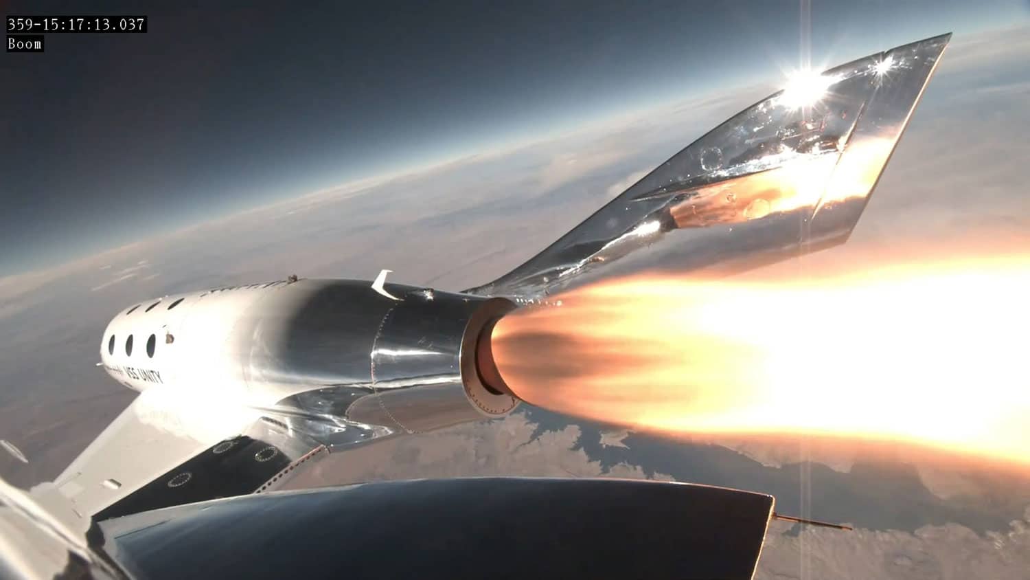 VSS Unity fired its hybrid rocket motor, propelling it to a speed of Mach 3.