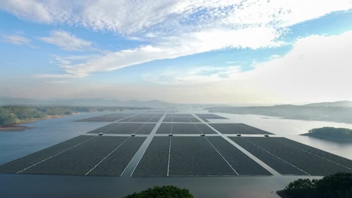 Cirata floating photovoltaic (FPV) power plant in Indonesia.