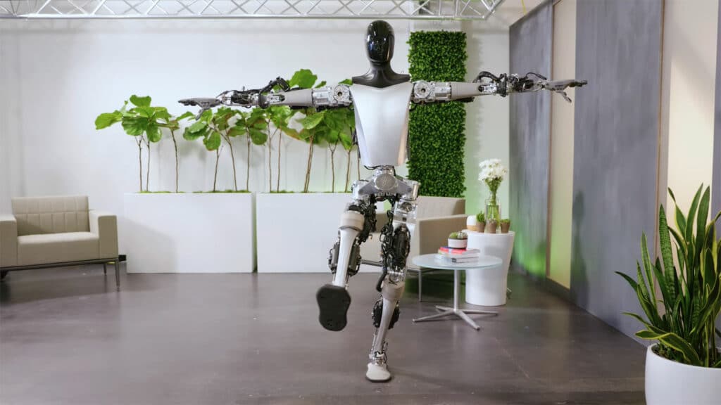 Tesla Bot performing some yoga poses many humans would struggle to replicate.