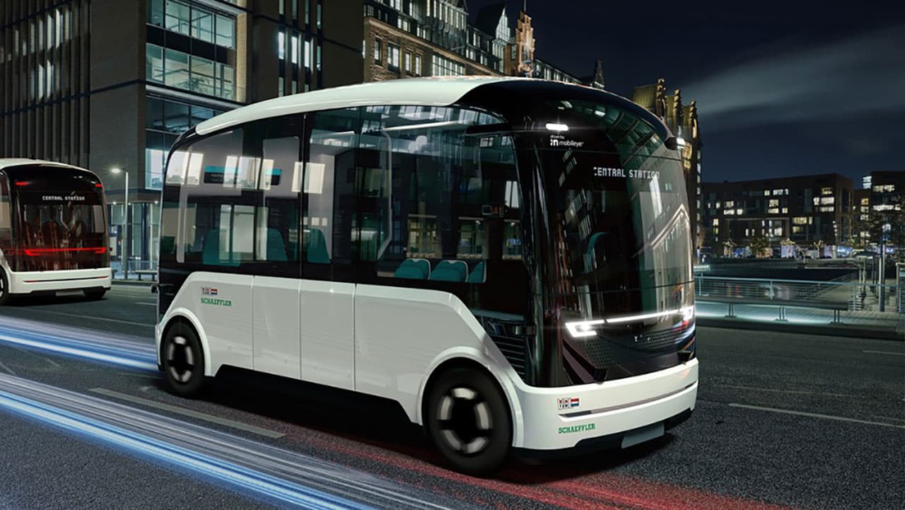 Impression of the autonomous driving shuttle vehicle that Schaeffler and VDL Groep plan to develop and produce together.