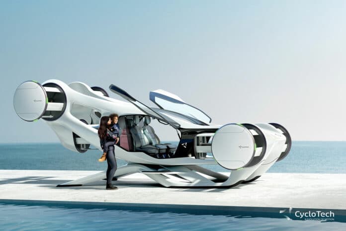 CycloTech unveils its first air car with CycloRotors.