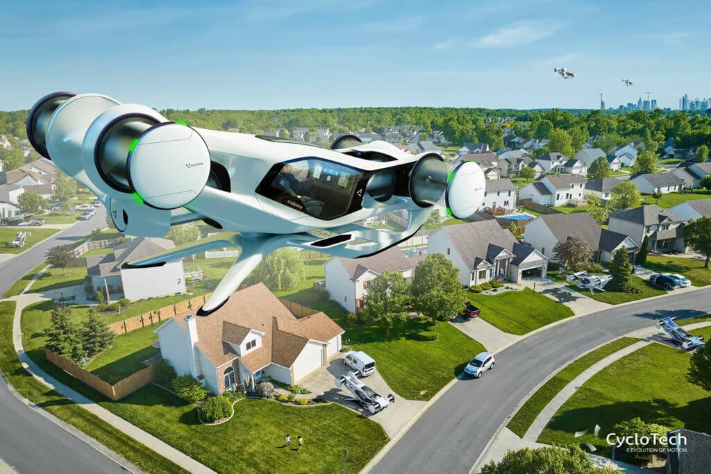The air vehicle that visualizes the benefits of CycloRotor technology and its capability of 360° thrust vectoring.
