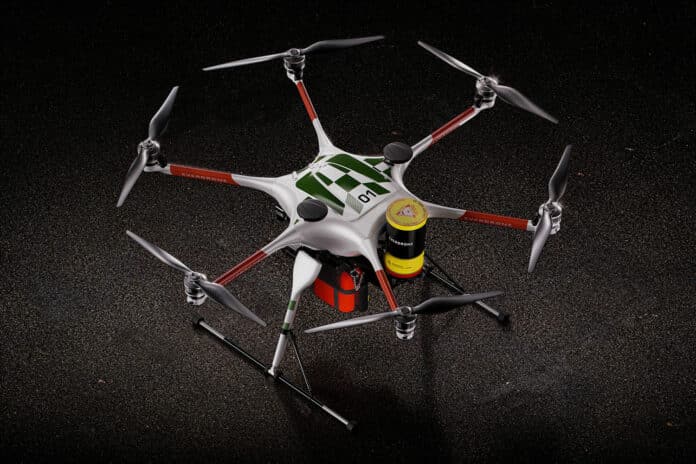 Everdrone's E2 drone delivers life-saving medical supplies in minutes.