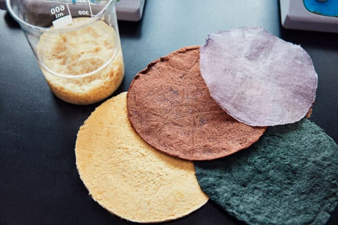 reProLeather recycling tech regenerates bio-based leather from leather waste.