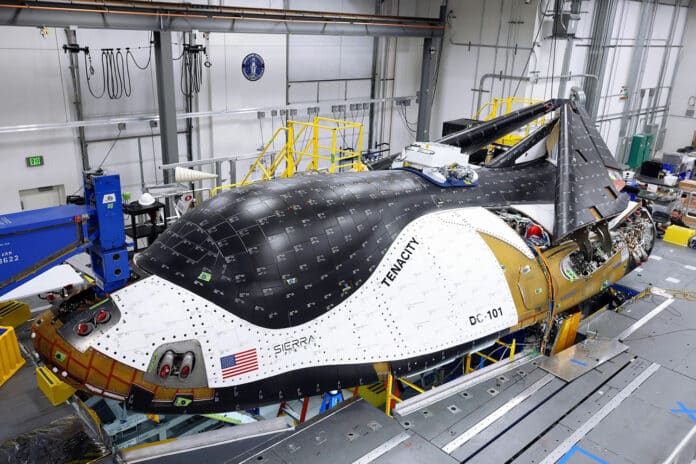 Sierra Space reveals its first Dream Chaser spaceplane.
