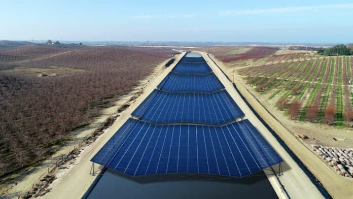 Rendering of a solar canal in California.