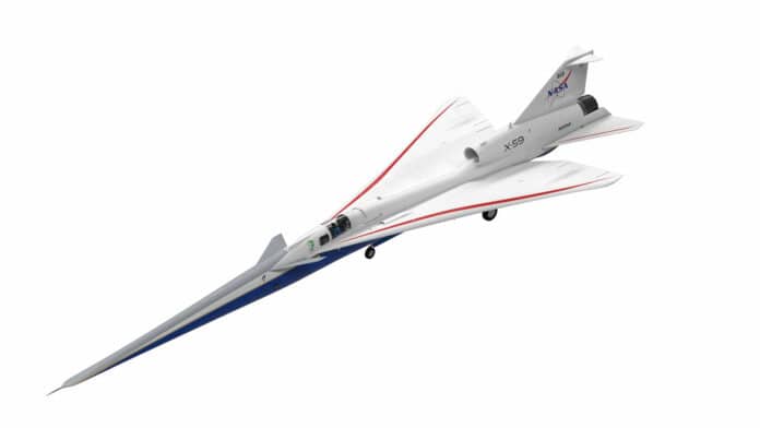NASA’s X-59 quiet supersonic aircraft.