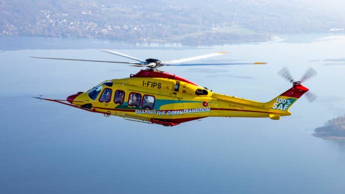 Pratt & Whitney Canada and Leonardo achieve first 100% SAF flight with PT6C-67C-powered AW139 helicopter.