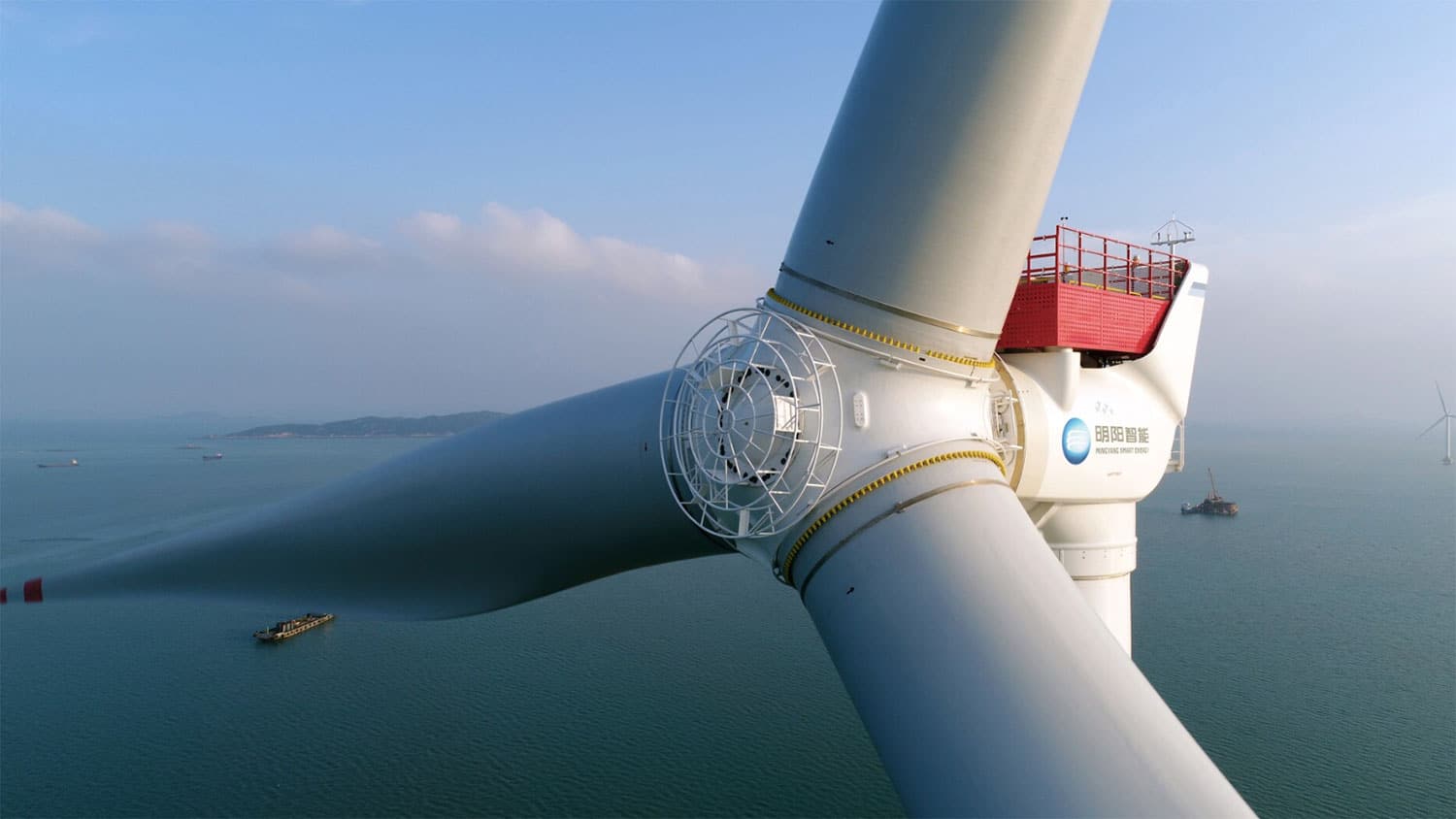 MingYang's wind turbines installed offshore.