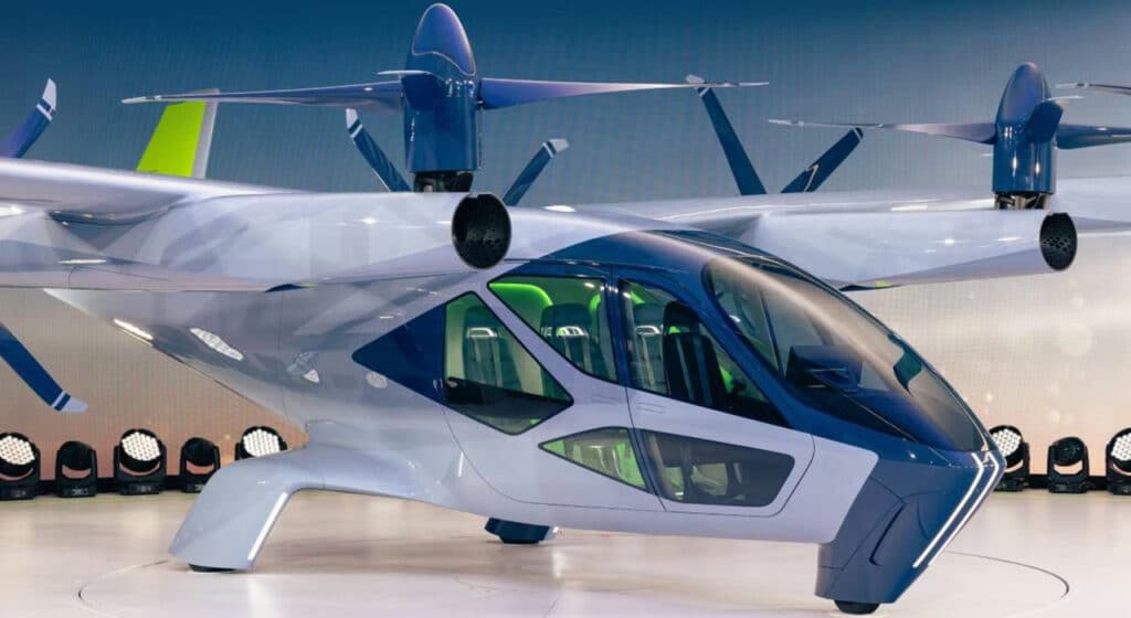 The vehicle is designed to carry a pilot and up to four passengers.