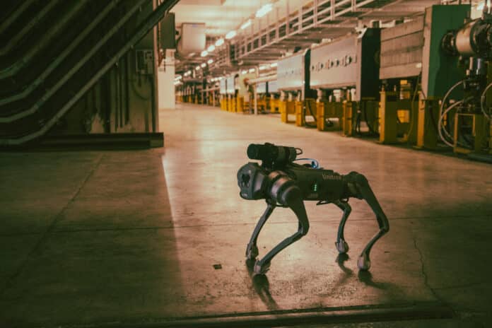 Robodog, officially called CERNquadbot, taking radiation measurements in the North Area target hall.