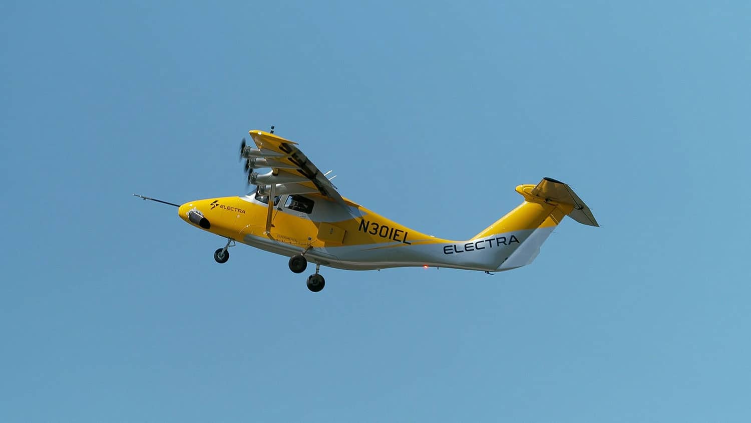 Electra eSTOL technology demonstrator in flight.