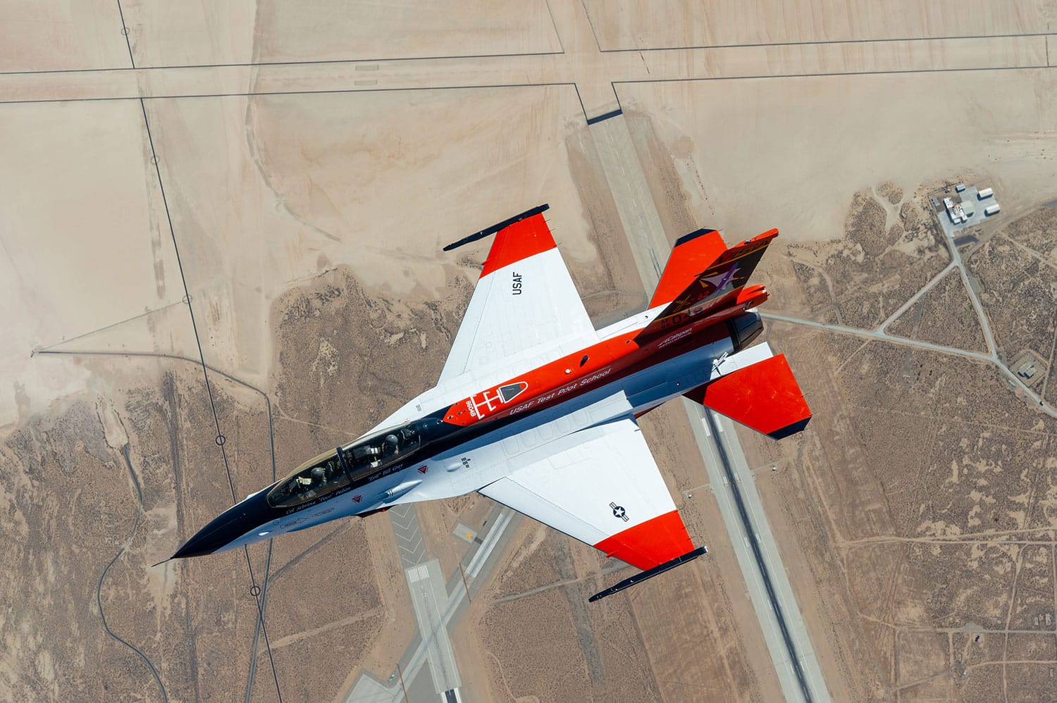 The X-62 Variable In-Flight Simulator Test Aircraft (VISTA) flies in the skies over Edwards Air Force Base, California, Aug. 26, 2022.