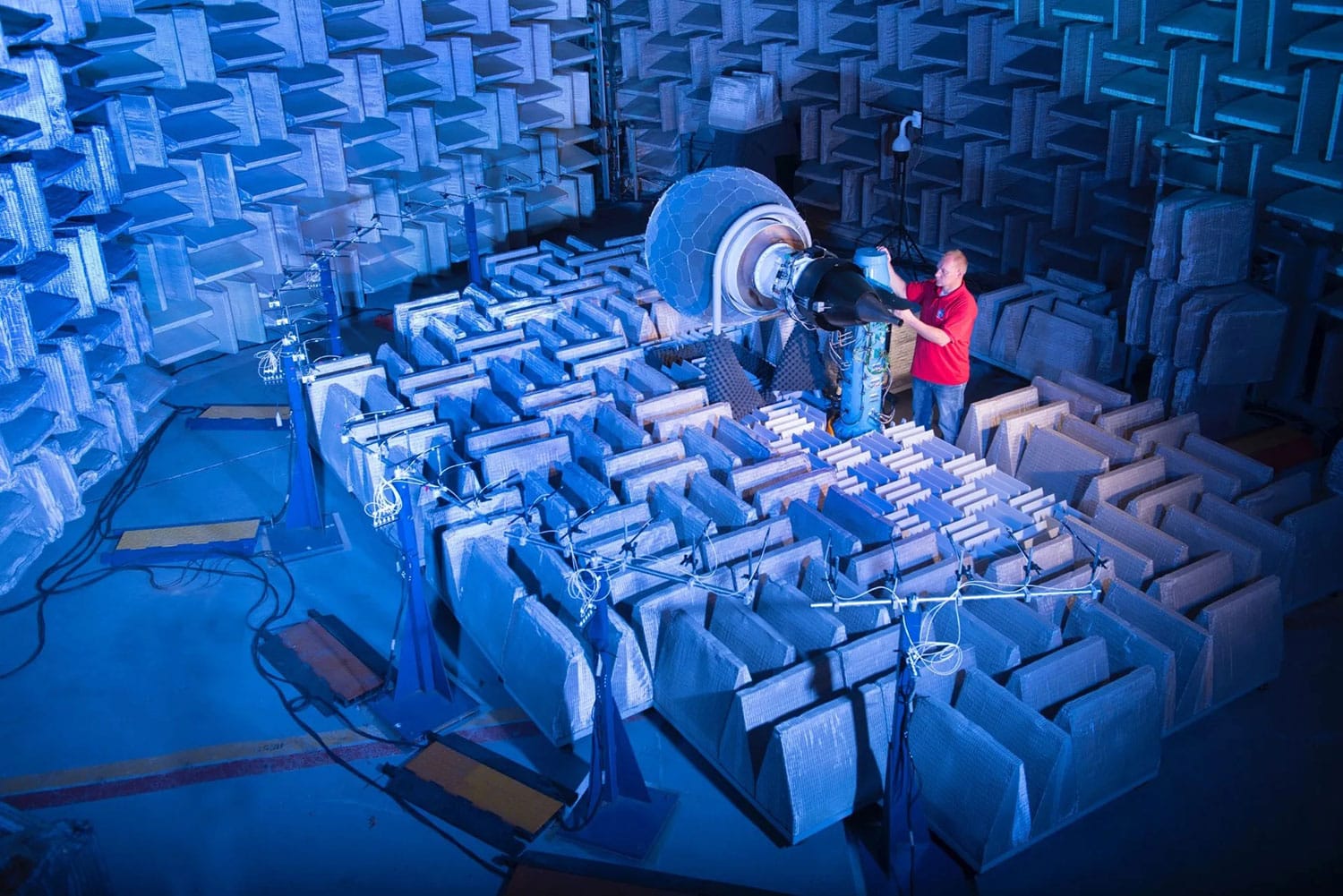 DART is seen here inside its host facility, the Aero-Acoustic Propulsion Laboratory at NASA’s Glenn Research Center in Cleveland.