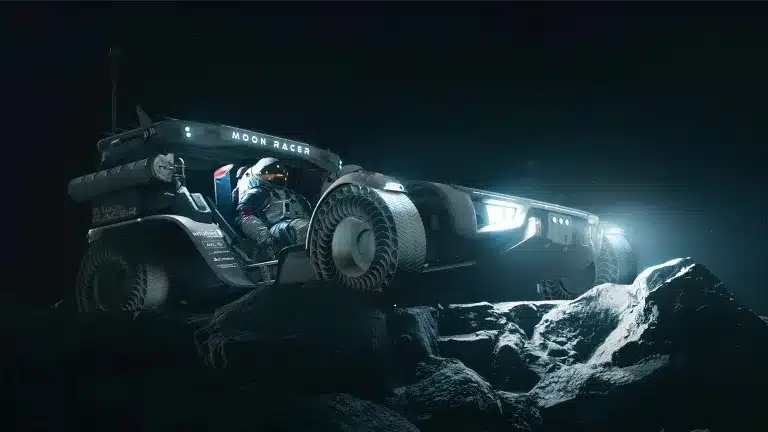 An artist’s concept of Intuitive Machines' Moon RACER lunar terrain vehicle.
