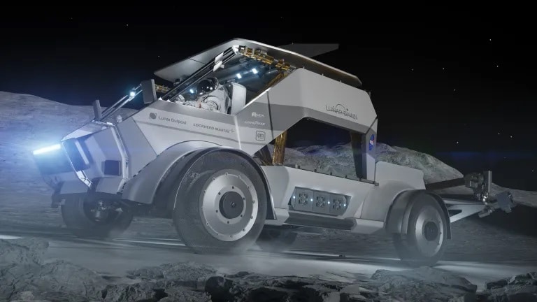 An artist’s concept of Lunar Outpost's Lunar Dawn lunar terrain vehicle.