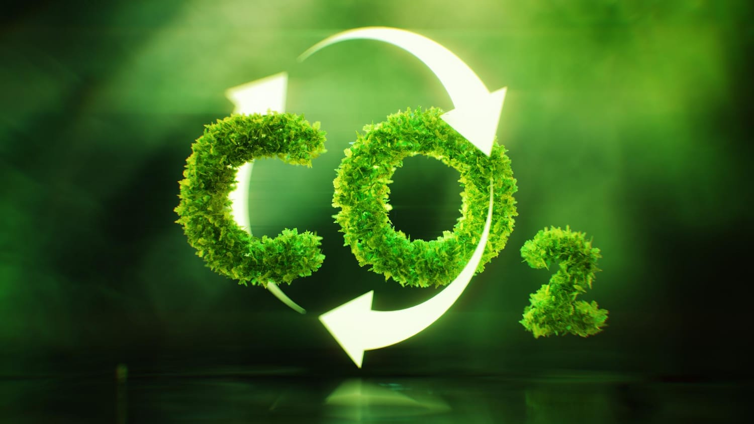 carbon dioxide symbol on green background